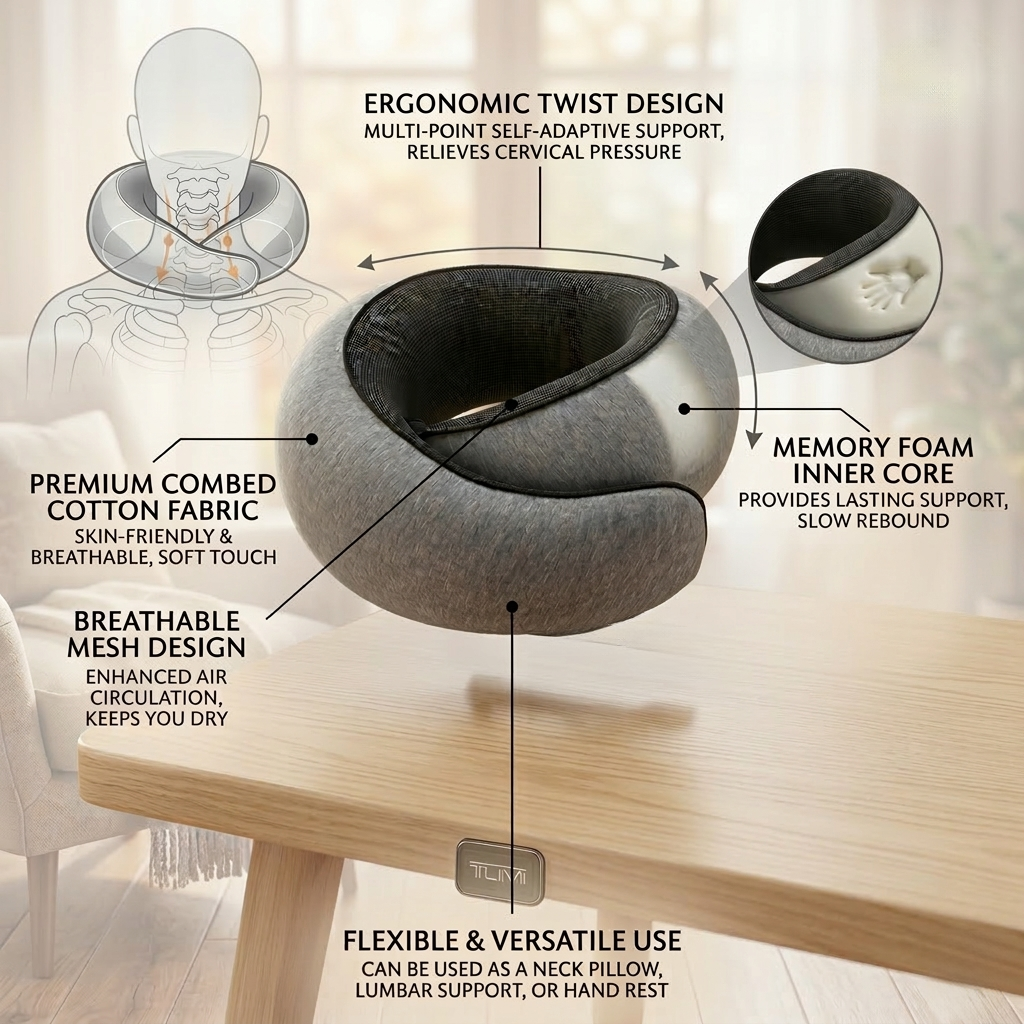Qavoneracosh® Ergonomic Travel Neck Pillow