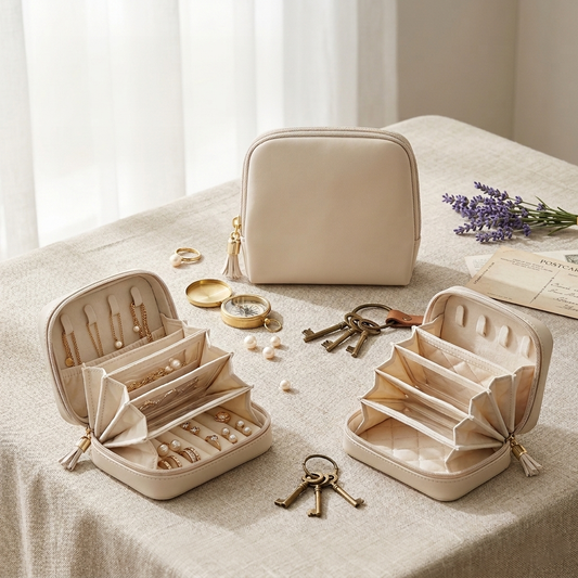 Qavoneracosh® Compact Travel Jewelry Case